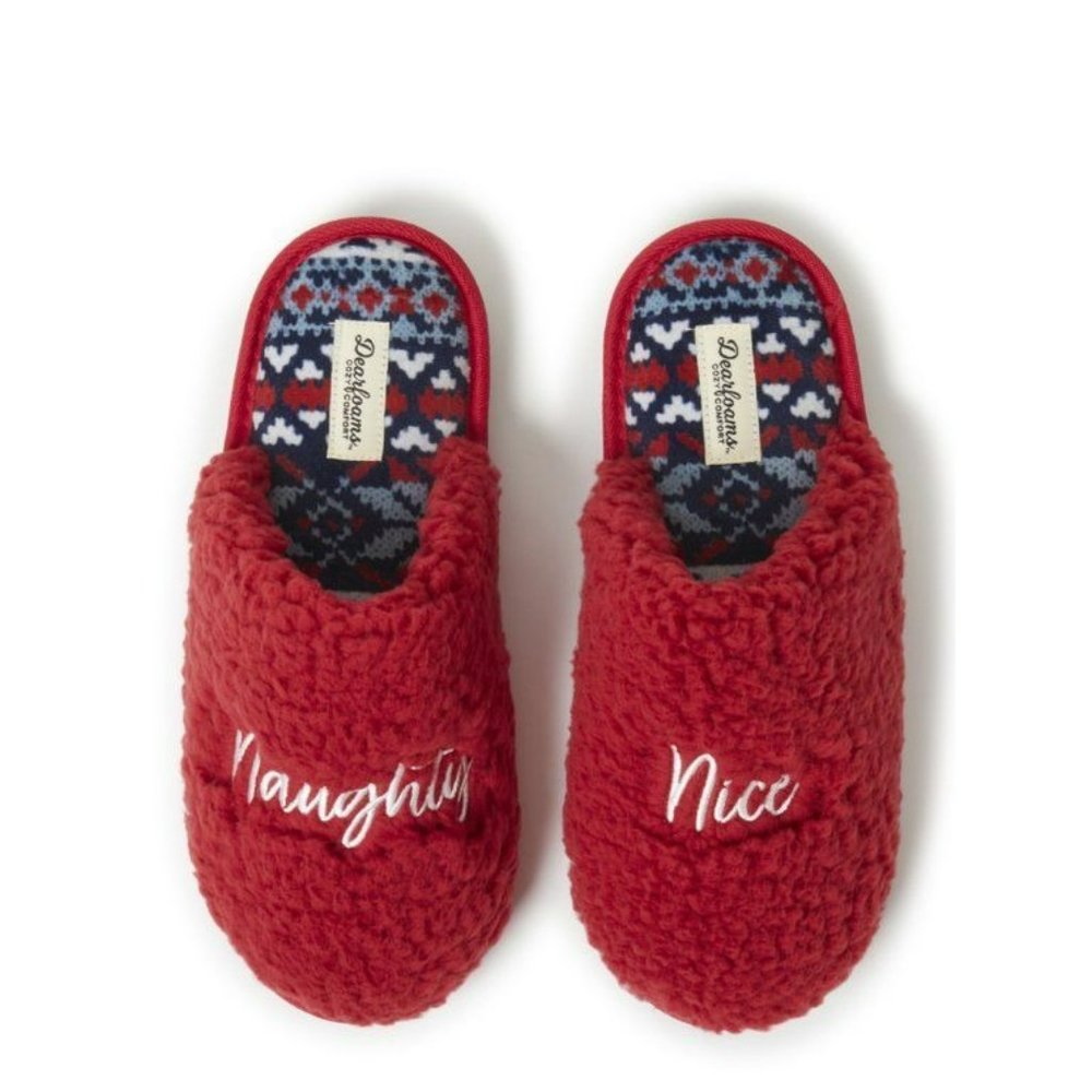 Dearfoams Cozy Comfort Women's‎ Naughty & Nice Slippers
